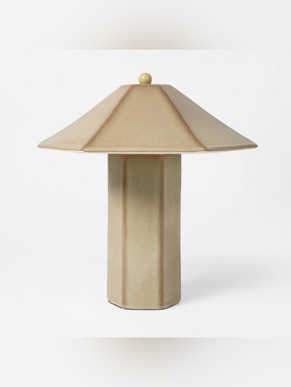 Ceramic Table Lamp - Threshold Studio McGee - Tan Hexagon Empire Shade